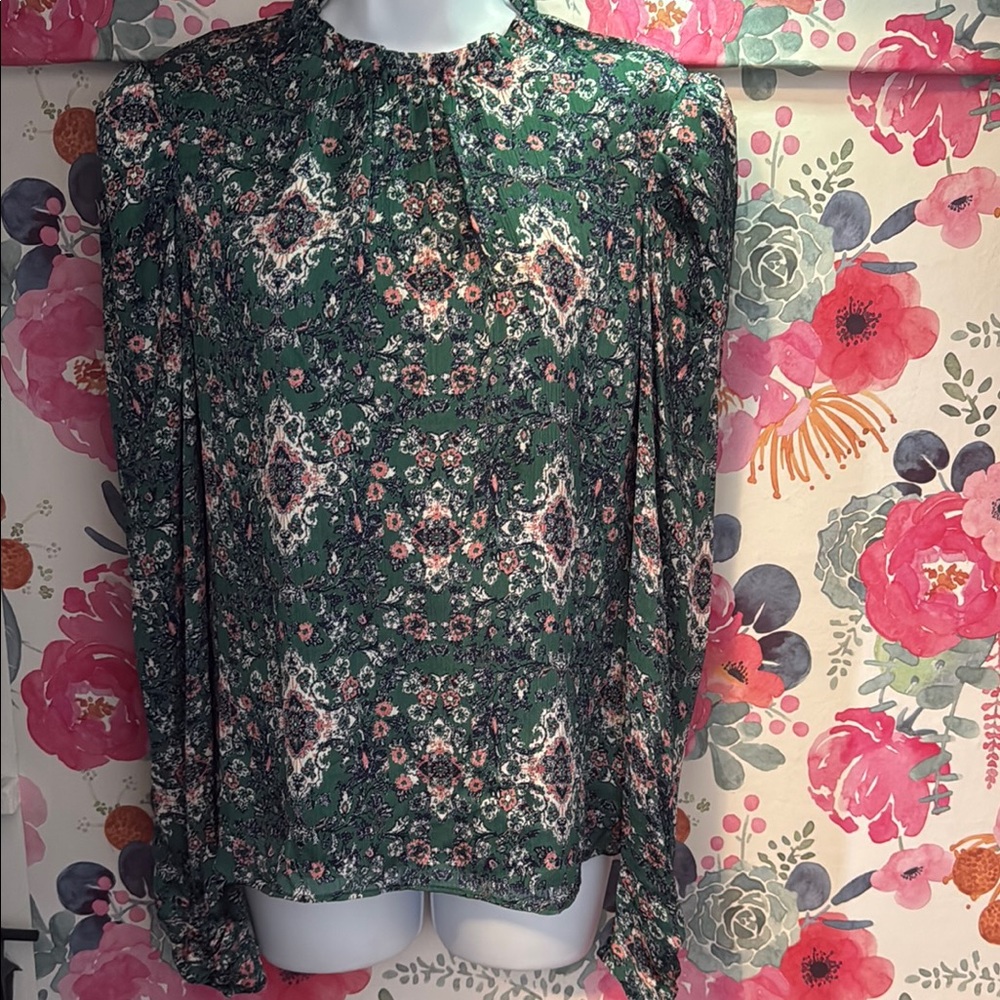 Floral Green Women's Top